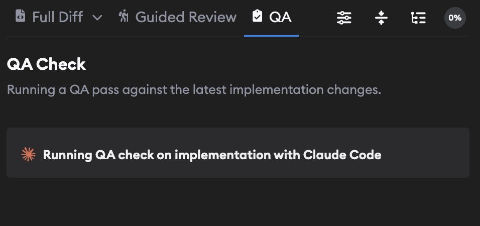 QA Checks running in the QA Check tab with Claude Code