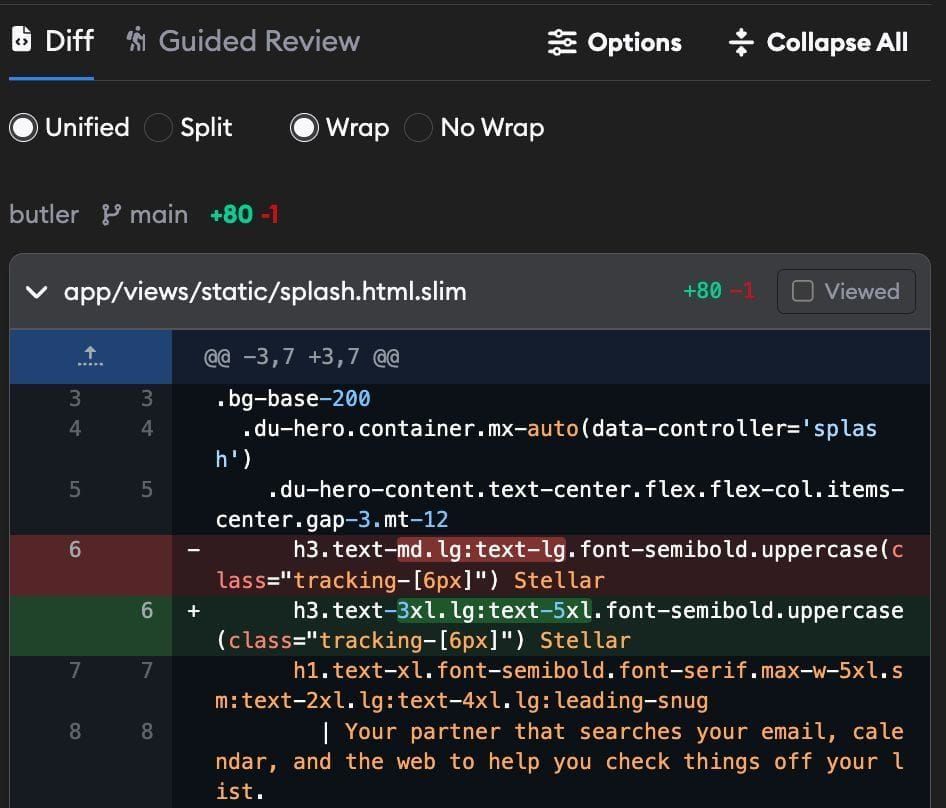 Raw diff view showing code additions and deletions