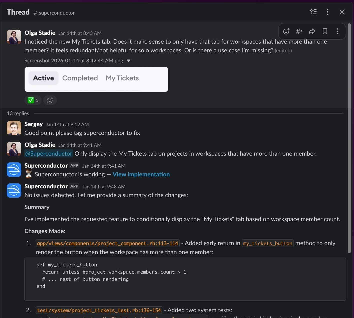 Slack integration example