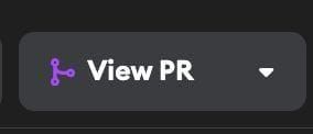 View PR button with purple icon indicating a merged PR
