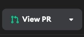 View PR button with green icon indicating an open PR