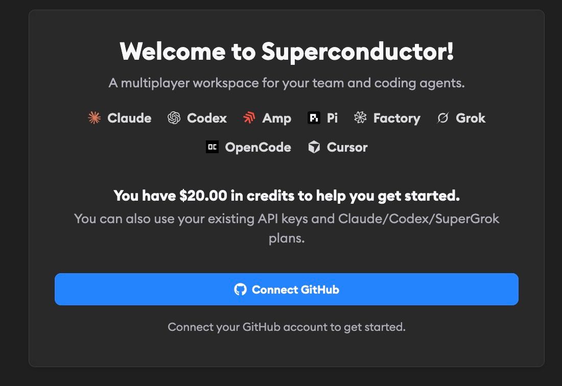Workspace setup panel showing the Connect GitHub button